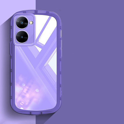 Funda Silicona Ultrafina Carcasa Transparente H03 para Realme 10S 5G Morado