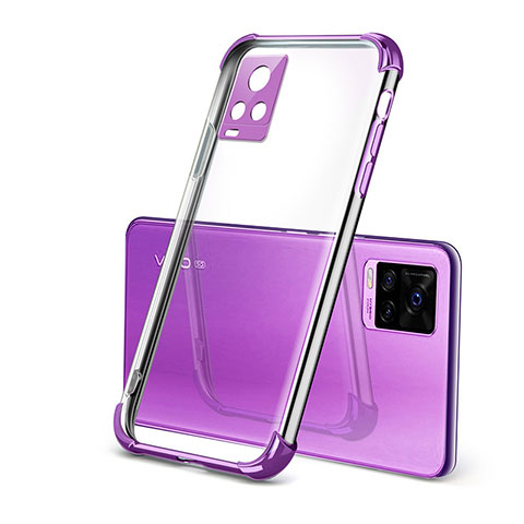 Funda Silicona Ultrafina Carcasa Transparente H03 para Vivo V20 Pro 5G Morado