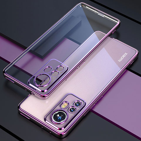 Funda Silicona Ultrafina Carcasa Transparente H03 para Xiaomi Mi 12 Pro 5G Morado