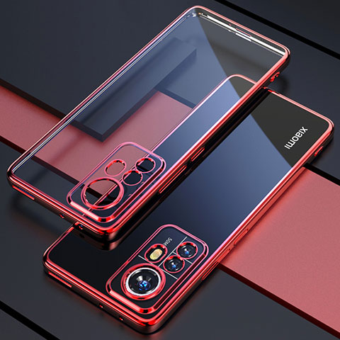 Funda Silicona Ultrafina Carcasa Transparente H03 para Xiaomi Mi 12S Pro 5G Rojo