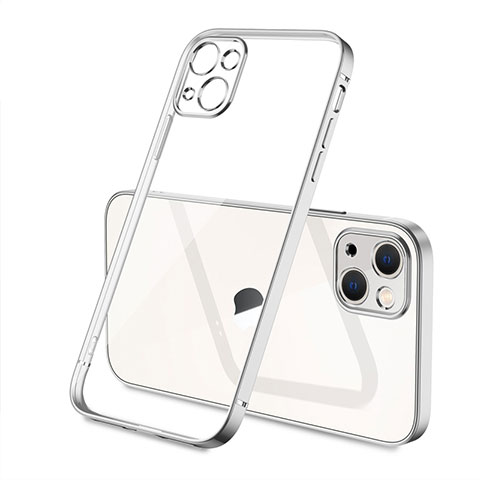 Funda Silicona Ultrafina Carcasa Transparente H04 para Apple iPhone 13 Mini Plata