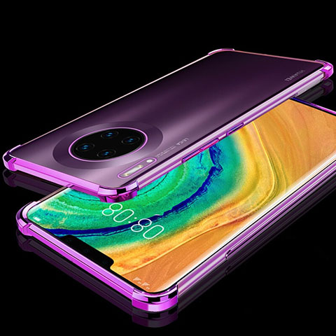 Funda Silicona Ultrafina Carcasa Transparente H04 para Huawei Mate 30 Morado