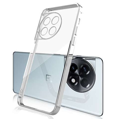 Funda Silicona Ultrafina Carcasa Transparente H04 para OnePlus 11R 5G Plata