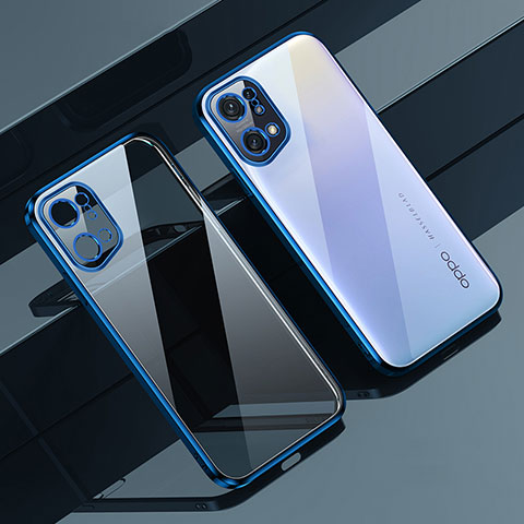 Funda Silicona Ultrafina Carcasa Transparente H04 para Oppo Find X5 5G Azul