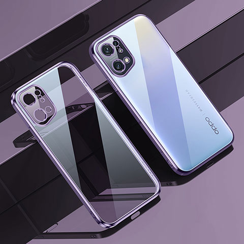 Funda Silicona Ultrafina Carcasa Transparente H04 para Oppo Find X5 5G Morado