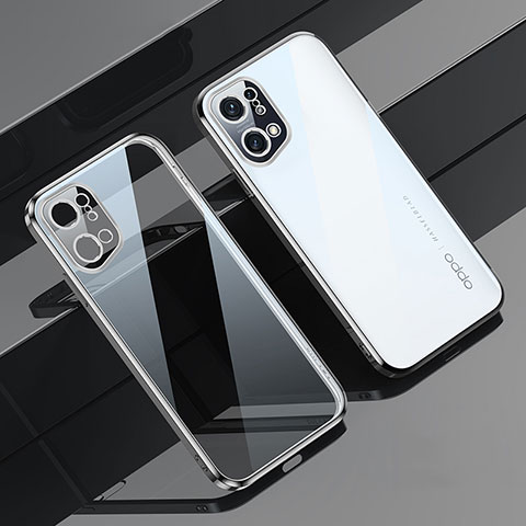 Funda Silicona Ultrafina Carcasa Transparente H04 para Oppo Find X5 5G Plata