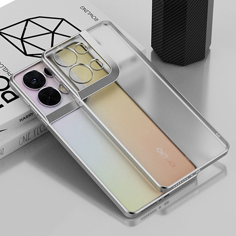 Funda Silicona Ultrafina Carcasa Transparente H04 para Oppo Reno9 Pro 5G Plata