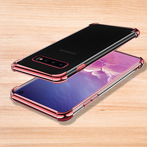 Funda Silicona Ultrafina Carcasa Transparente H04 para Samsung Galaxy S10 5G Oro Rosa