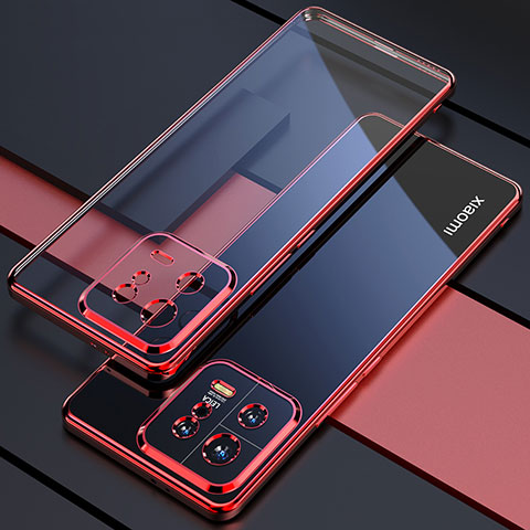 Funda Silicona Ultrafina Carcasa Transparente H04 para Xiaomi Mi 13 5G Rojo