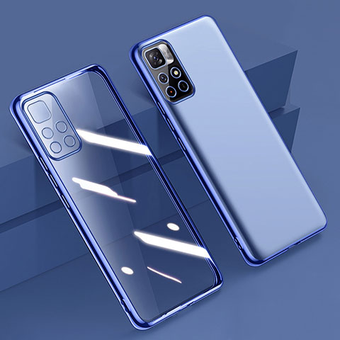 Funda Silicona Ultrafina Carcasa Transparente H04 para Xiaomi Redmi Note 11 5G Azul