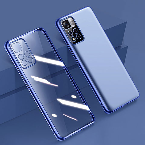 Funda Silicona Ultrafina Carcasa Transparente H04 para Xiaomi Redmi Note 11 Pro+ Plus 5G Azul