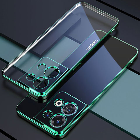 Funda Silicona Ultrafina Carcasa Transparente H05 para Oppo Reno8 Pro 5G Verde