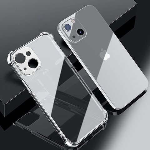 Funda Silicona Ultrafina Carcasa Transparente H06 para Apple iPhone 15 Plus Plata