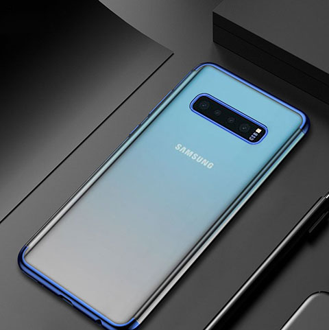 Funda Silicona Ultrafina Carcasa Transparente H06 para Samsung Galaxy S10 Plus Azul