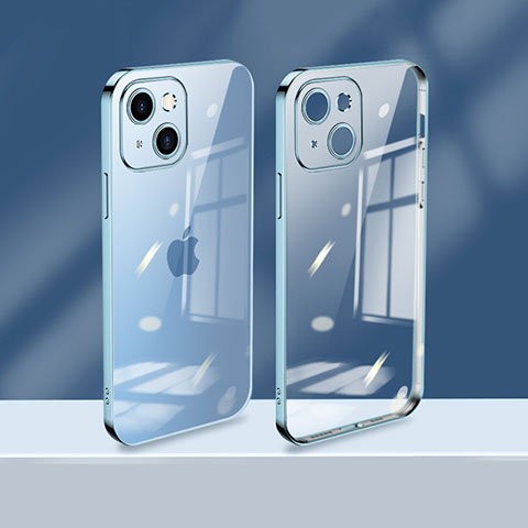 Funda Silicona Ultrafina Carcasa Transparente H08 para Apple iPhone 15 Azul