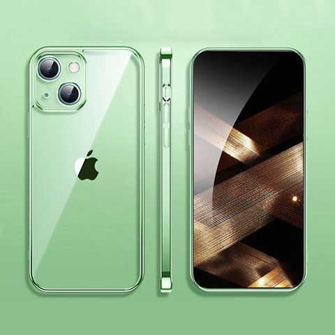 Funda Silicona Ultrafina Carcasa Transparente H09 para Apple iPhone 15 Verde