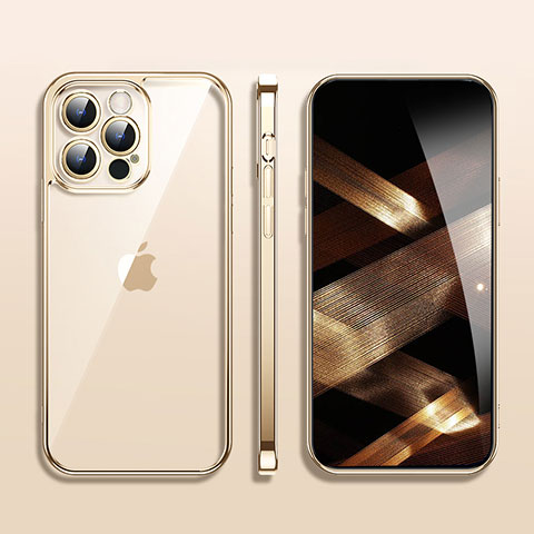 Funda Silicona Ultrafina Carcasa Transparente H09 para Apple iPhone 16 Pro Max Oro