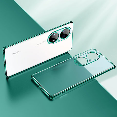 Funda Silicona Ultrafina Carcasa Transparente LD2 para Huawei P50 Verde