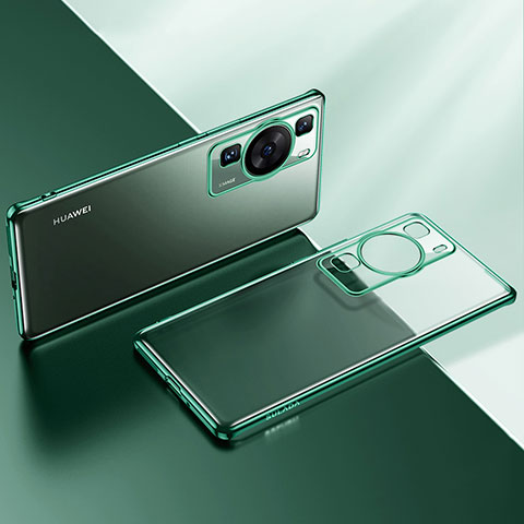 Funda Silicona Ultrafina Carcasa Transparente LD2 para Huawei P60 Pro Verde