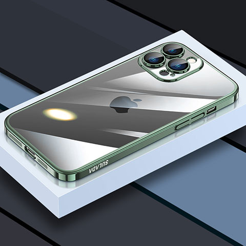 Funda Silicona Ultrafina Carcasa Transparente LD4 para Apple iPhone 15 Pro Verde