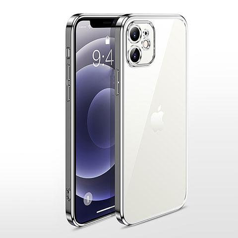 Funda Silicona Ultrafina Carcasa Transparente N04 para Apple iPhone 12 Mini Plata