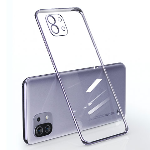 Funda Silicona Ultrafina Carcasa Transparente para Xiaomi Mi 11 Lite 4G Morado