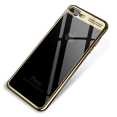 Funda Silicona Ultrafina Carcasa Transparente Q03 para Apple iPhone 7 Plus Oro