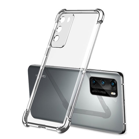 Funda Silicona Ultrafina Carcasa Transparente S01 para Huawei P40 Plata