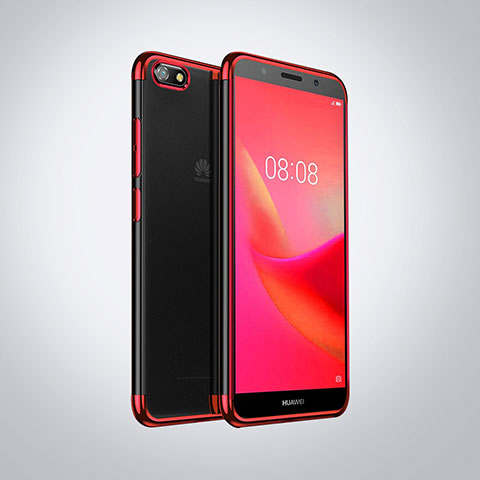 Funda Silicona Ultrafina Carcasa Transparente S01 para Huawei Y5 Prime (2018) Rojo