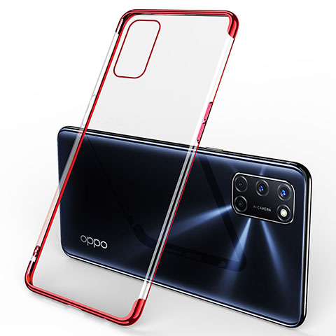 Funda Silicona Ultrafina Carcasa Transparente S01 para Oppo A52 Rojo