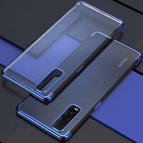 Funda Silicona Ultrafina Carcasa Transparente S01 para Oppo Find X2 Azul