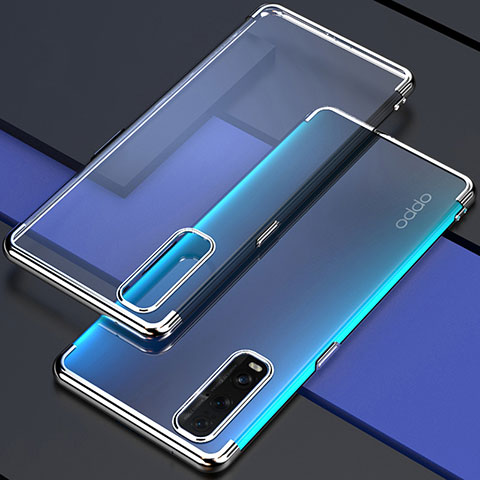 Funda Silicona Ultrafina Carcasa Transparente S01 para Oppo Find X2 Plata