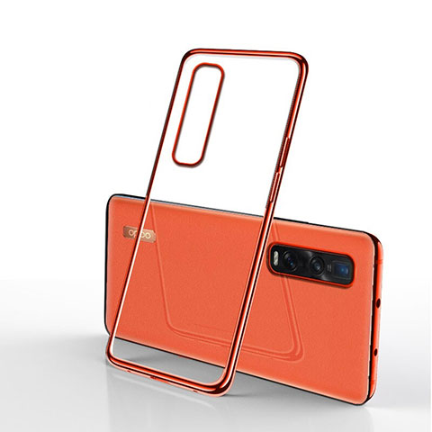 Funda Silicona Ultrafina Carcasa Transparente S01 para Oppo Find X2 Pro Rojo