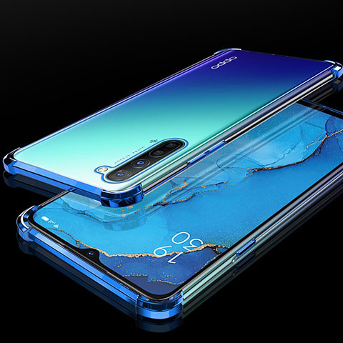 Funda Silicona Ultrafina Carcasa Transparente S01 para Oppo Reno3 Azul