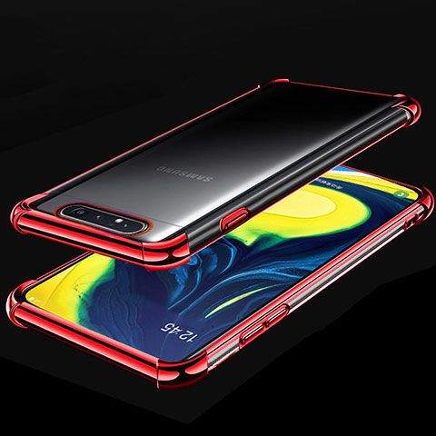 Funda Silicona Ultrafina Carcasa Transparente S01 para Samsung Galaxy A90 4G Rojo