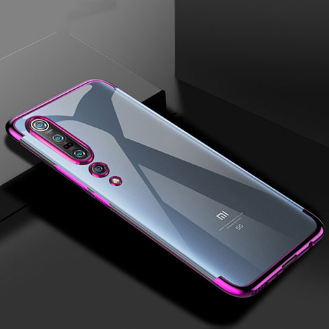 Funda Silicona Ultrafina Carcasa Transparente S01 para Xiaomi Mi 10 Pro Morado