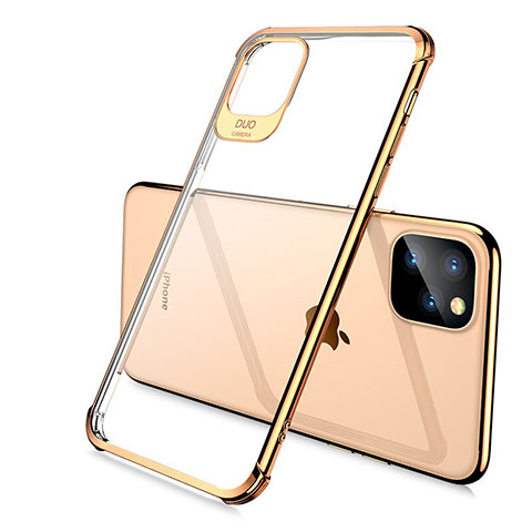 Funda Silicona Ultrafina Carcasa Transparente S02 para Apple iPhone 11 Pro Oro