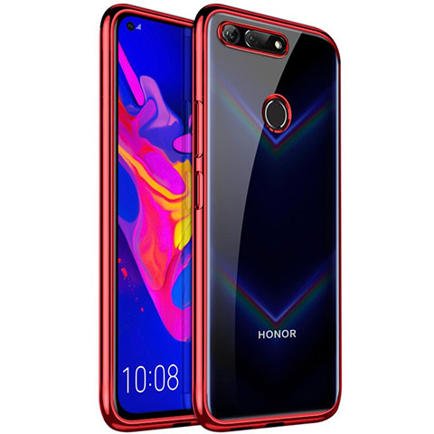 Funda Silicona Ultrafina Carcasa Transparente S02 para Huawei Honor View 20 Rojo