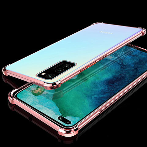 Funda Silicona Ultrafina Carcasa Transparente S02 para Huawei Honor View 30 Pro 5G Oro Rosa