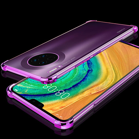 Funda Silicona Ultrafina Carcasa Transparente S03 para Huawei Mate 30 5G Morado