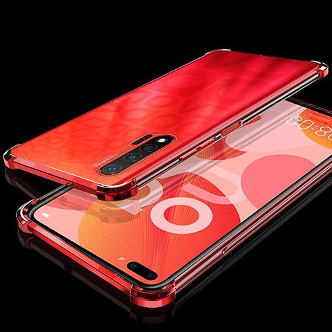 Funda Silicona Ultrafina Carcasa Transparente S03 para Huawei Nova 6 Rojo