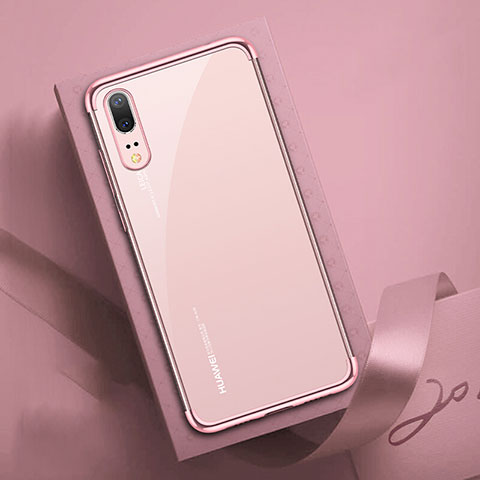 Funda Silicona Ultrafina Carcasa Transparente S03 para Huawei P20 Oro Rosa