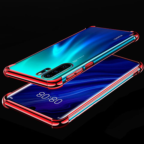 Funda Silicona Ultrafina Carcasa Transparente S03 para Huawei P30 Pro Rojo