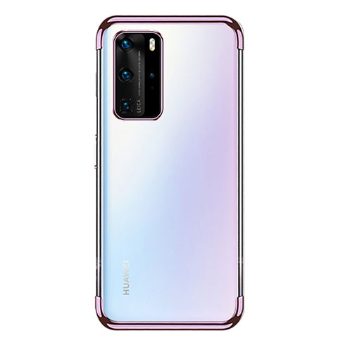 Funda Silicona Ultrafina Carcasa Transparente S03 para Huawei P40 Pro Morado