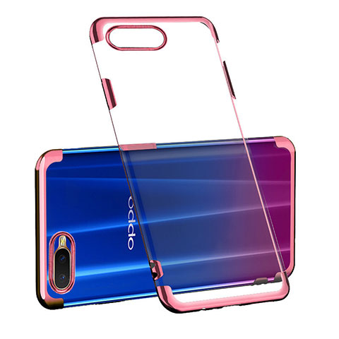 Funda Silicona Ultrafina Carcasa Transparente S03 para Oppo K1 Oro Rosa