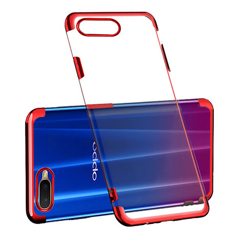 Funda Silicona Ultrafina Carcasa Transparente S03 para Oppo R17 Neo Rojo