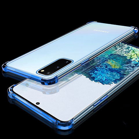 Funda Silicona Ultrafina Carcasa Transparente S03 para Samsung Galaxy S20 Azul