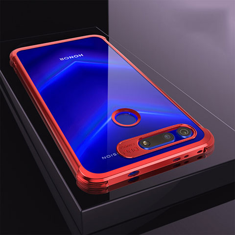 Funda Silicona Ultrafina Carcasa Transparente S04 para Huawei Honor V20 Rojo