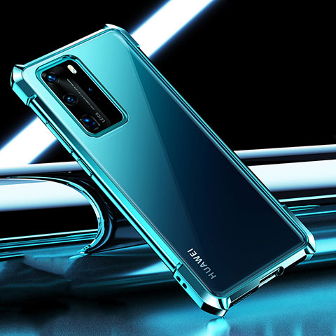 Funda Silicona Ultrafina Carcasa Transparente S04 para Huawei P40 Pro Cian