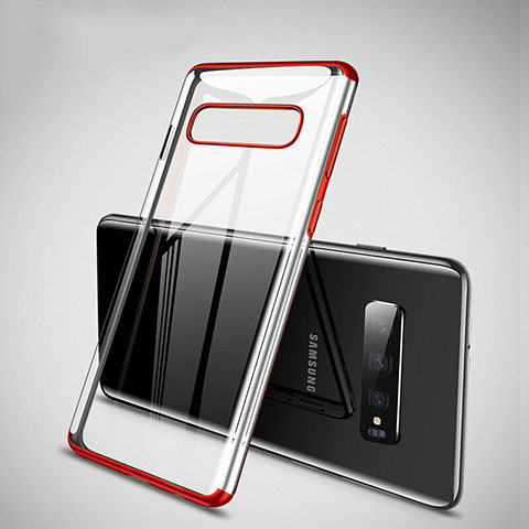 Funda Silicona Ultrafina Carcasa Transparente S04 para Samsung Galaxy S10 Plus Rojo